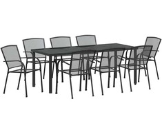 Lauko baldų komplektas Sodo valgomojo komplektas 9 pcs Antracitas
