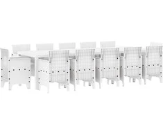 Lauko baldų komplektas Sodo valgomojo komplektas 13 pcs Balta Poli ratanas