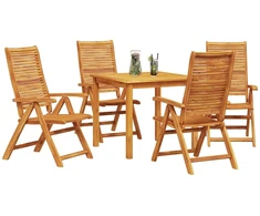 Lauko baldų komplektas Sodo valgomojo komplektas 5 pcs Ruda Kietos akacijos mediena