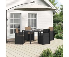 Lauko baldų komplektas Sodo valgomojo komplektas 5 pcs Antracito ir taupe PP