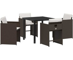 Lauko baldų komplektas Sodo valgomojo komplektas 5 pcs Ruda poliratanas