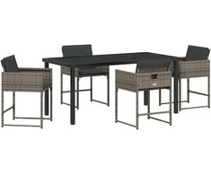 Lauko baldų komplektas Sodo valgomojo komplektas 5 pcs Pilka poliratanas
