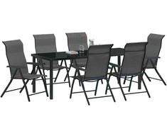 Sodo valgomojo komplektas 7 pcs Pilka