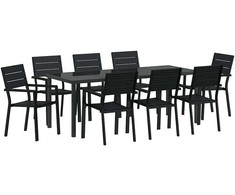 Sodo valgomojo komplektas 9 pcs Juoda