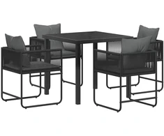 Lauko baldų komplektas Sodo valgomojo komplektas 5 pcs Juoda ir Antracitas