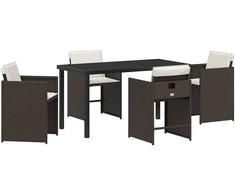 Lauko baldų komplektas Sodo valgomojo komplektas 5 pcs Ruda poliratanas