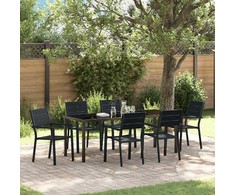 Sodo valgomojo komplektas 7 pcs Juoda