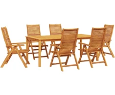 Lauko baldų komplektas Sodo valgomojo komplektas 7 pcs Ruda Kietos akacijos mediena