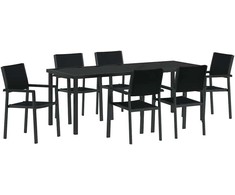 Sodo valgomojo komplektas 7 pcs Juoda