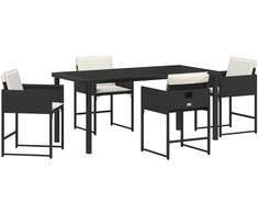 Lauko baldų komplektas Sodo valgomojo komplektas 5 pcs Juoda poliratanas