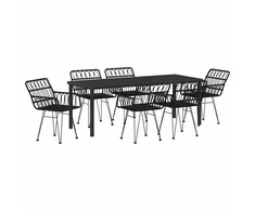 Sodo valgomojo komplektas 7 pcs Juoda