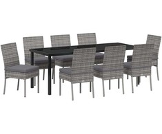Sodo valgomojo komplektas 9 pcs Pilka