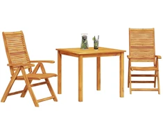 Lauko baldų komplektas Sodo valgomojo komplektas 3 pcs Ruda Kietos akacijos mediena