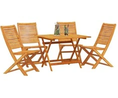 Lauko baldų komplektas Sodo valgomojo komplektas 5 pcs Ruda Kietos akacijos mediena