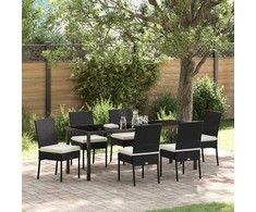 Sodo valgomojo komplektas 7 pcs Juoda