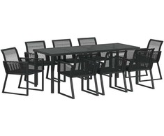 Sodo valgomojo komplektas 9 pcs Juoda