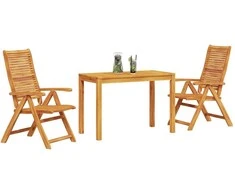 Lauko baldų komplektas Sodo valgomojo komplektas 3 pcs Ruda Kietos akacijos mediena