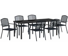 Sodo valgomojo komplektas 7 pcs Antracitas