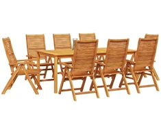 Lauko baldų komplektas Sodo valgomojo komplektas 9 pcs Ruda Kietos akacijos mediena
