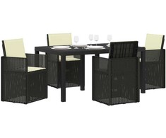 Lauko baldų komplektas Sodo valgomojo komplektas 5 pcs Antracito ir kreminė PP