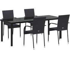 Sodo valgomojo komplektas 5 pcs Juoda