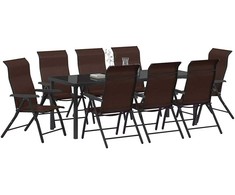 Sodo valgomojo komplektas 9 pcs Ruda