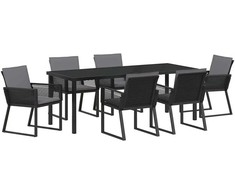 Sodo valgomojo komplektas 7 pcs Juoda