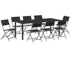Sodo valgomojo komplektas 9 pcs Juoda