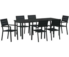 Sodo valgomojo komplektas 7 pcs Juoda
