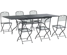 Lauko baldų komplektas Sodo valgomojo komplektas 7 pcs Antracito 212 x 90 x 76 cm