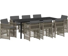 Sodo valgomojo komplektas 9 pcs Pilka