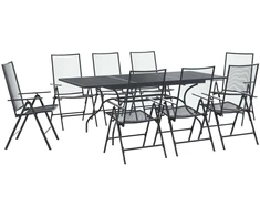 Lauko baldų komplektas Sodo valgomojo komplektas 9 pcs Antracito 212 x 90 x 76 cm