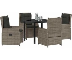 Lauko baldų komplektas Sodo valgomojo komplektas 5 pcs Pilka poliratanas