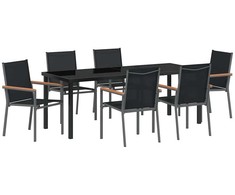 Sodo valgomojo komplektas 7 pcs Juoda Miltelinis plienas
