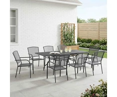 Lauko baldų komplektas Sodo valgomojo komplektas 9 pcs Antracito 212 x 90 x 76 cm