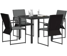 Lauko baldų komplektas Sodo valgomojo komplektas 5 pcs Juoda ir Antracitas