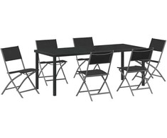 Sodo valgomojo komplektas 7 pcs Juoda