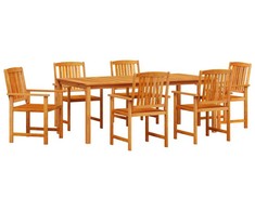 Lauko baldų komplektas Sodo valgomojo komplektas 7 pcs Ruda Kietos akacijos mediena