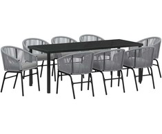 Sodo valgomojo komplektas 9 pcs Antracitas