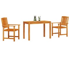 Lauko baldų komplektas Sodo valgomojo komplektas 3 pcs Ruda Kietos akacijos mediena