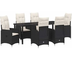 Sodo valgomojo komplektas 7 pcs Juoda poliratanas
