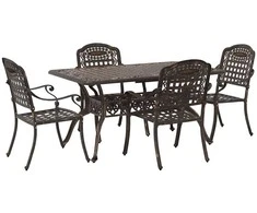 Lauko baldų komplektas Sodo valgomojo komplektas 5 pcs Bronzinė Aliuminis
