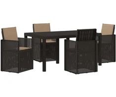 Lauko baldų komplektas Sodo valgomojo komplektas 5 pcs Antracito ir taupe PP