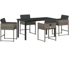 Lauko baldų komplektas Sodo valgomojo komplektas 5 pcs Pilka poliratanas