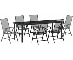 Sodo valgomojo komplektas 7 pcs Antracitas