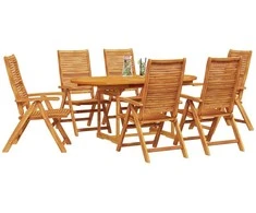 Lauko baldų komplektas Sodo valgomojo komplektas 7 pcs Ruda Kietos akacijos mediena