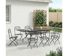 Lauko baldų komplektas Sodo valgomojo komplektas 9 pcs Antracito 212 x 90 x 76 cm