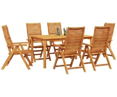 Lauko baldų komplektas Sodo valgomojo komplektas 7 pcs Ruda Kietos akacijos mediena