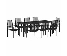 Sodo valgomojo komplektas 9 pcs Juoda