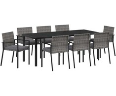 Sodo valgomojo komplektas 9 pcs Pilka
